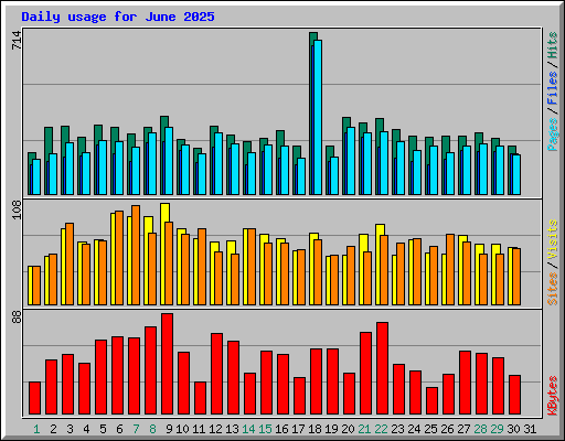 Daily usage for June 2025