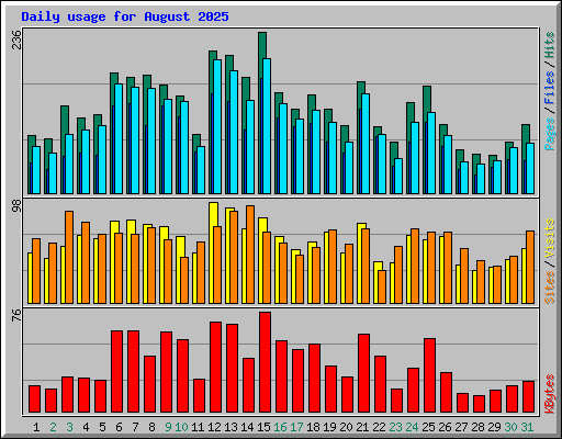 Daily usage for August 2025